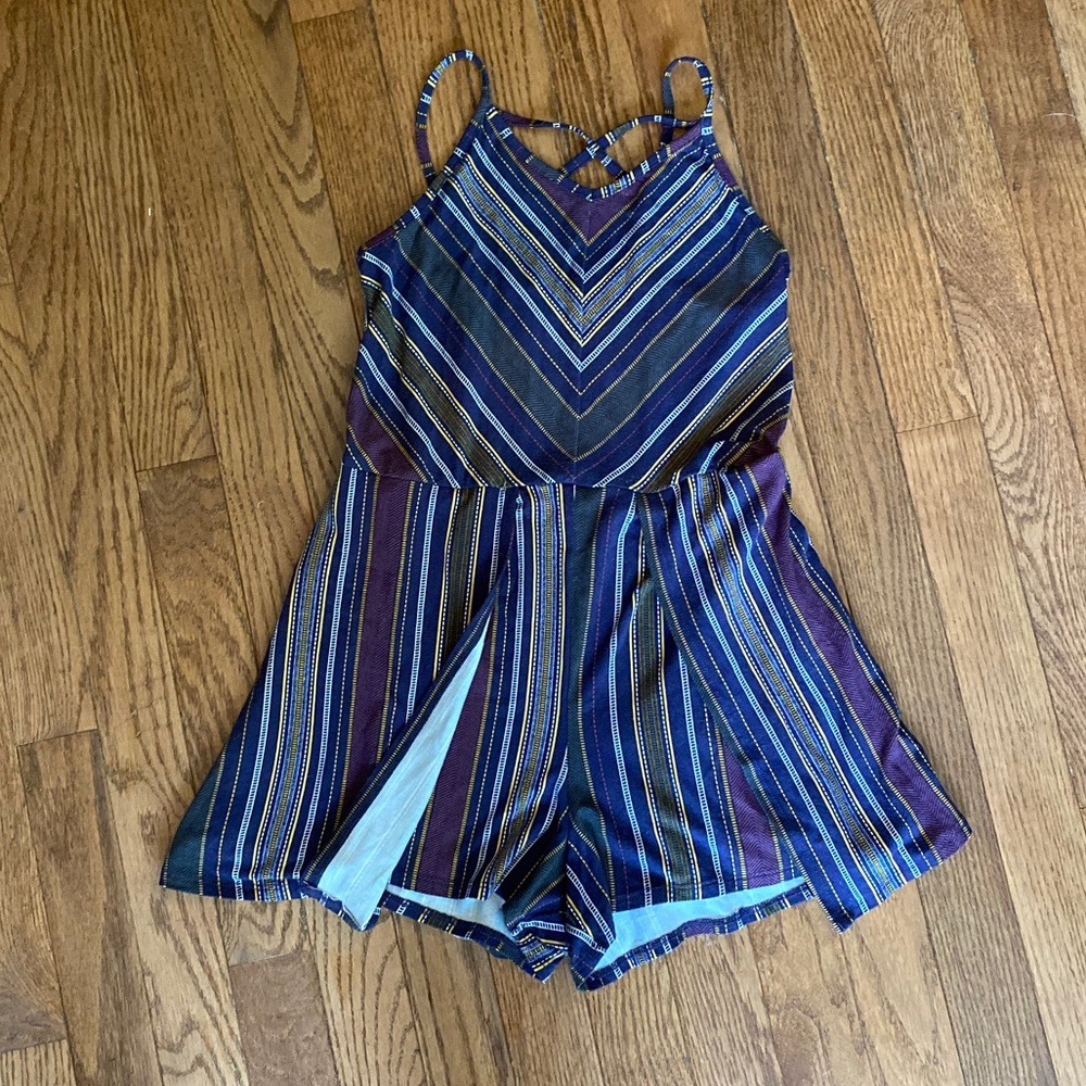 Girls striped romper dress-Sz 7/8
